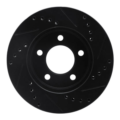 R1 Concepts R1 70-93 Ford Taurus SHO Front Left Drilled & Slotted Black Brake Rotor