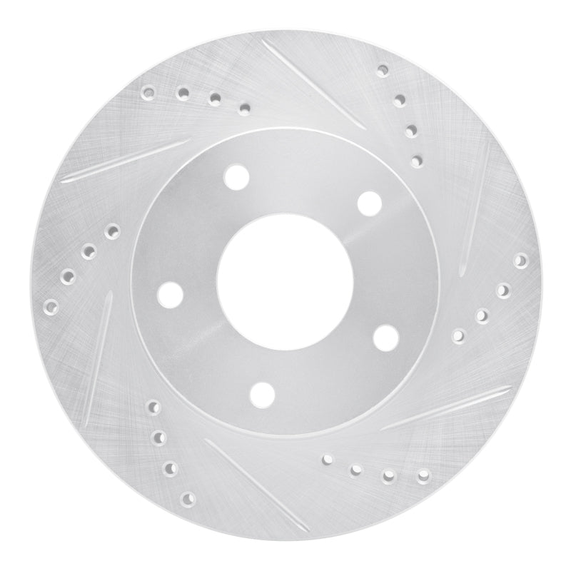 R1 Concepts R1 1997-2005 Chevrolet S10 Front Right Drilled & Slotted Silver Brake Rotor