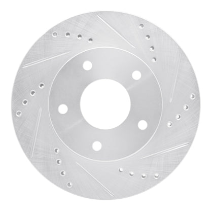 R1 Concepts R1 1997-2005 Chevrolet S10 Front Right Drilled & Slotted Silver Brake Rotor