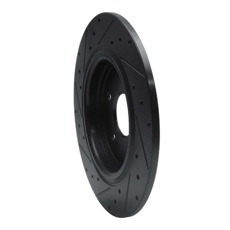 R1 Concepts R1 18-25 Honda Odyssey Rear Right Drilled & Slotted Black Brake Rotor