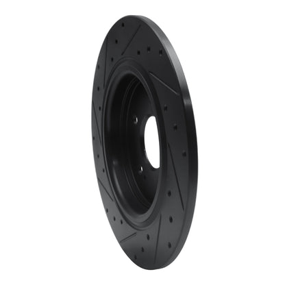 R1 Concepts R1 18-25 Honda Odyssey Rear Right Drilled & Slotted Black Brake Rotor