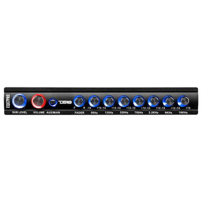 DS18 EQX High Volt 7-Band Equalizer High Lvl Input Auto Turn On And High Volt LED Clipping Indicator