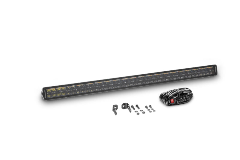 Go Rhino Xplor Blackout Combo Series Dbl Row LED Light Bar w/Amber (Side/Track Mount) 40in. - Blk