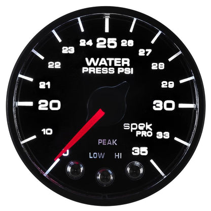 Autometer Spek-Pro - Nascar 2-1/16in Water Press 0- 35 psi Bfb Sp