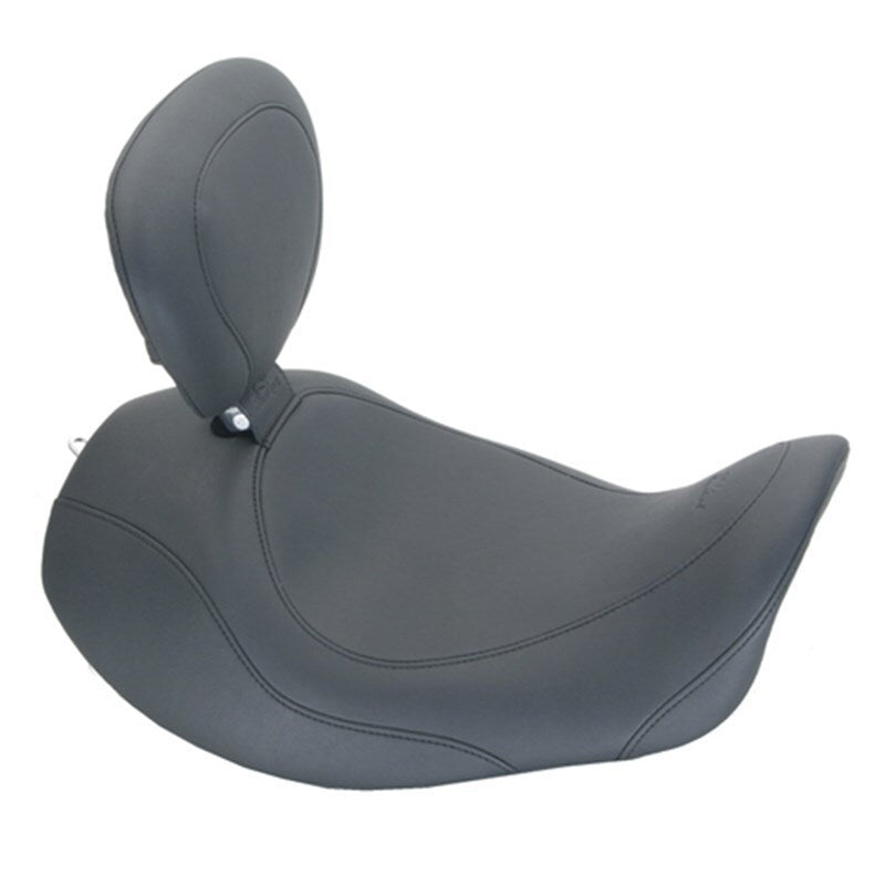 Mustang Motorcycle Mustang 06-17 Harley Dyna Wide Tripper Forward Solo Seat w/Driver Backrest - Black