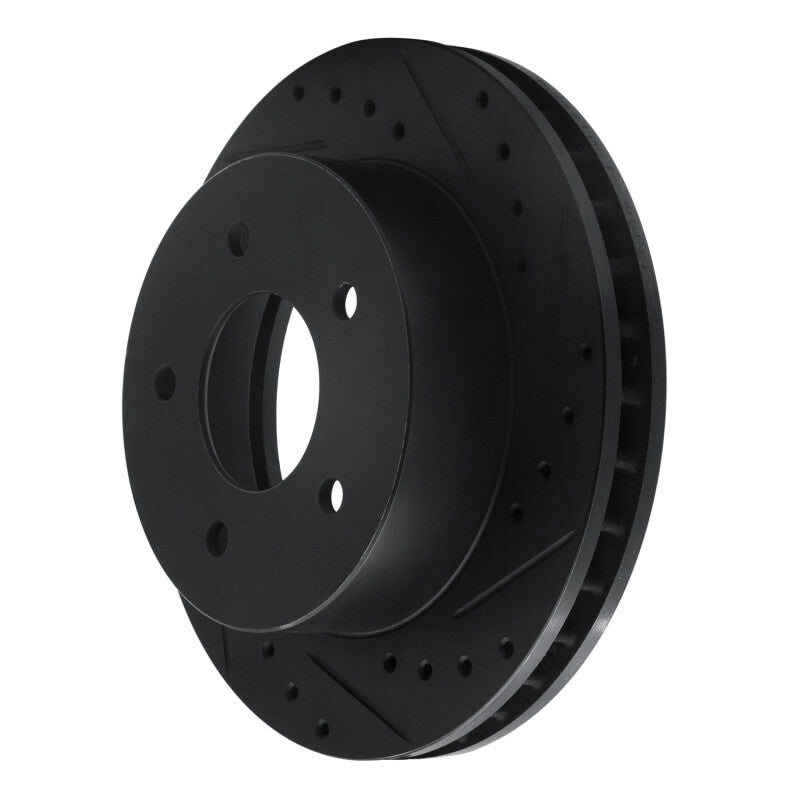 R1 Concepts R1 90-02 Chevrolet ASTRO Front Right Drilled & Slotted Black Brake Rotor