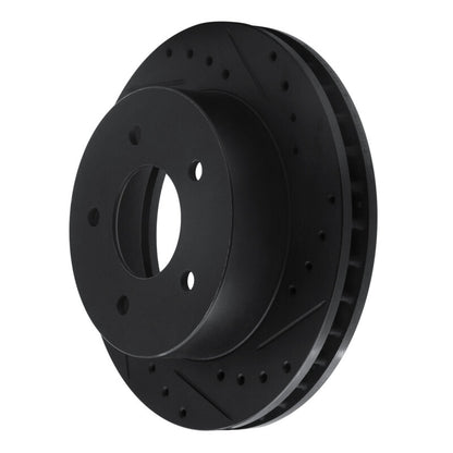 R1 Concepts R1 90-02 Chevrolet ASTRO Front Right Drilled & Slotted Black Brake Rotor