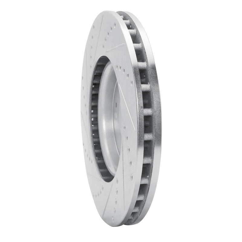 R1 Concepts R1 03-06 Mitsubishi Lancer Front Right Drilled & Slotted Silver Brake Rotor