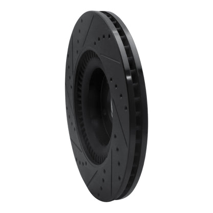 R1 Concepts R1 11-17 Genesis G80 Front Right Drilled & Slotted Black Brake Rotor