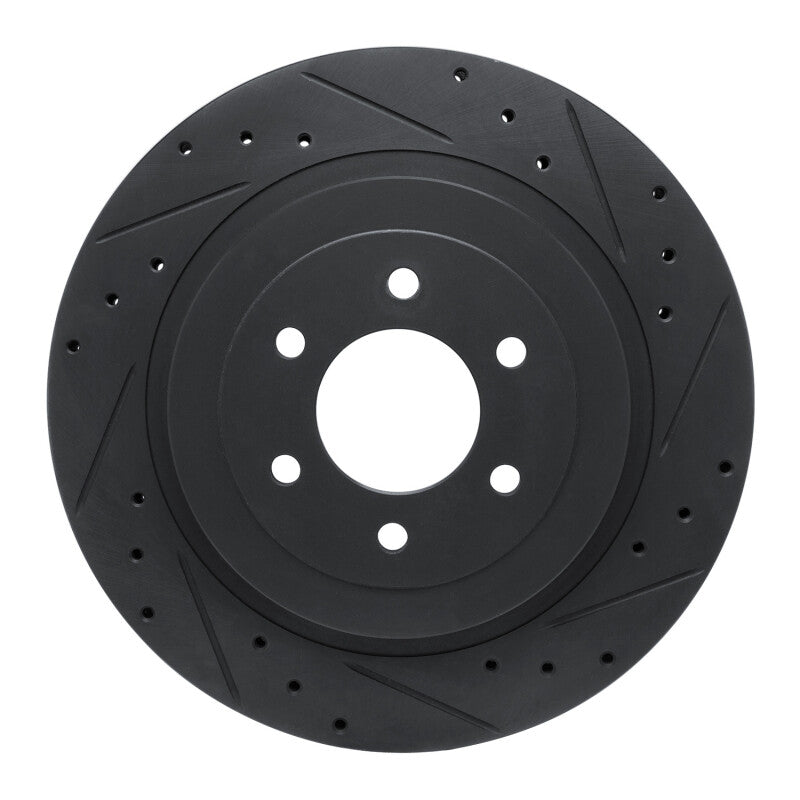 R1 Concepts R1 92-02 Dodge Viper Rear Right Drilled & Slotted Black Brake Rotor