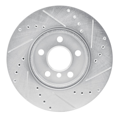 R1 Concepts R1 14-21 Mini Cooper (Excl Clubman) Front Left Drilled & Slotted Silver Brake Rotor