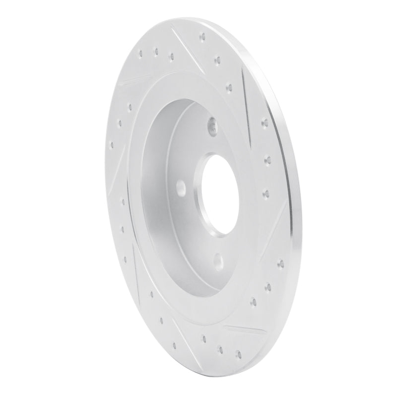R1 Concepts R1 02-04 Ford Focus Rear Left Drilled & Slotted Silver Brake Rotor