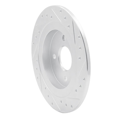 R1 Concepts R1 02-04 Ford Focus Rear Left Drilled & Slotted Silver Brake Rotor