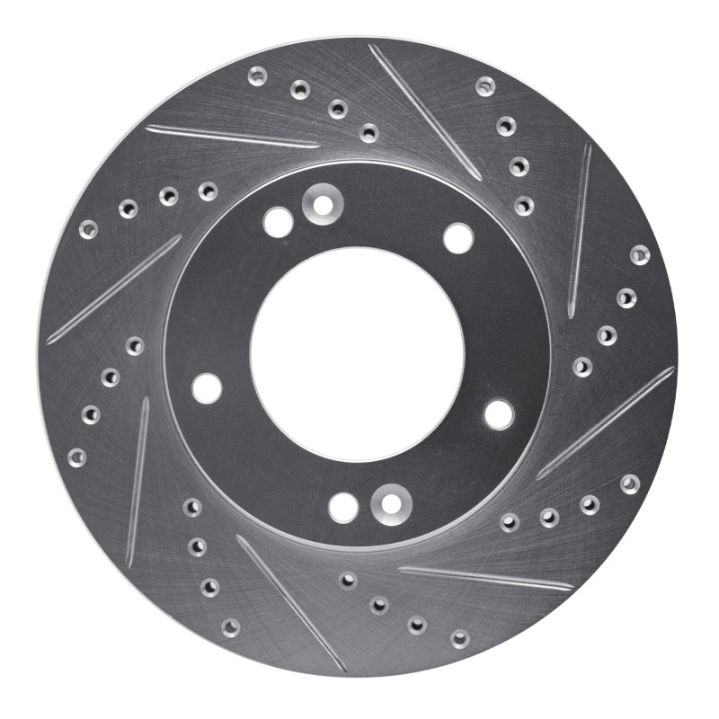 R1 Concepts R1 03-06 Kia SORENTO Front Right Drilled & Slotted Silver Brake Rotor