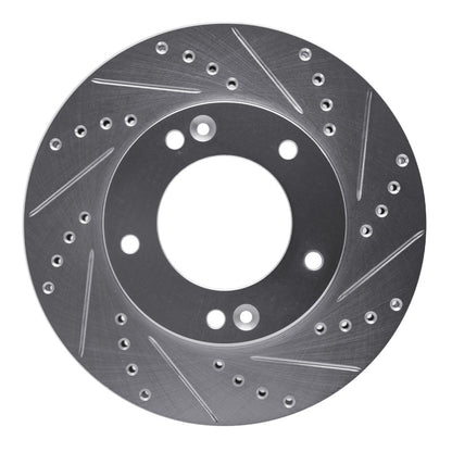 R1 Concepts R1 03-06 Kia SORENTO Front Right Drilled & Slotted Silver Brake Rotor