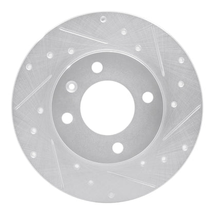 R1 Concepts R1 73-05 Audi Coupe Front Right Drilled & Slotted Silver Brake Rotor