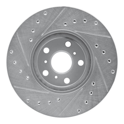 R1 Concepts R1 90-93 Toyota Celica Front Right Drilled & Slotted Silver Brake Rotor