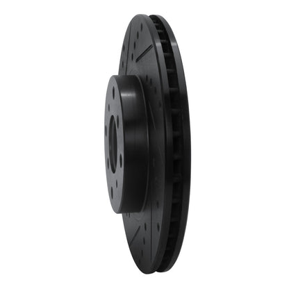 R1 Concepts R1 92-96 Honda Prelude Front Left Drilled & Slotted Black Brake Rotor
