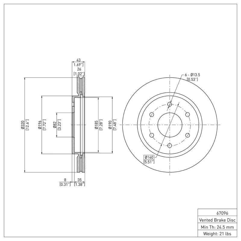 DFC 05-07 Infiniti QX56 Front Brake Rotor