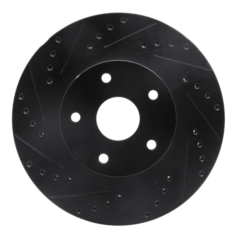 R1 Concepts R1 92-97 Subaru SVX Front Left Drilled & Slotted Black Brake Rotor