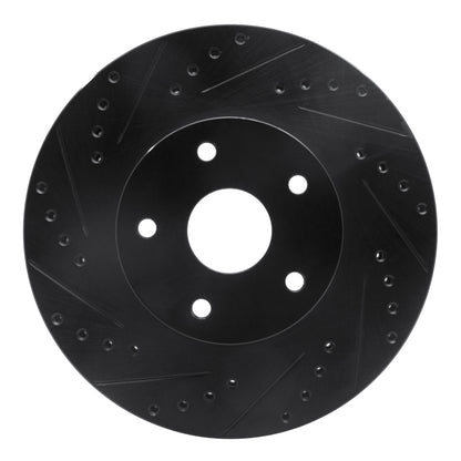 R1 Concepts R1 92-97 Subaru SVX Front Left Drilled & Slotted Black Brake Rotor
