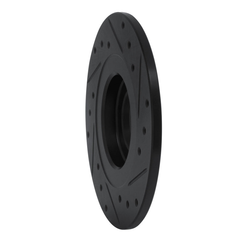 R1 Concepts R1 81-84 Toyota STARLET Front Left Drilled & Slotted Black Brake Rotor