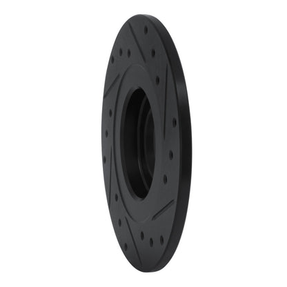 R1 Concepts R1 81-84 Toyota STARLET Front Left Drilled & Slotted Black Brake Rotor