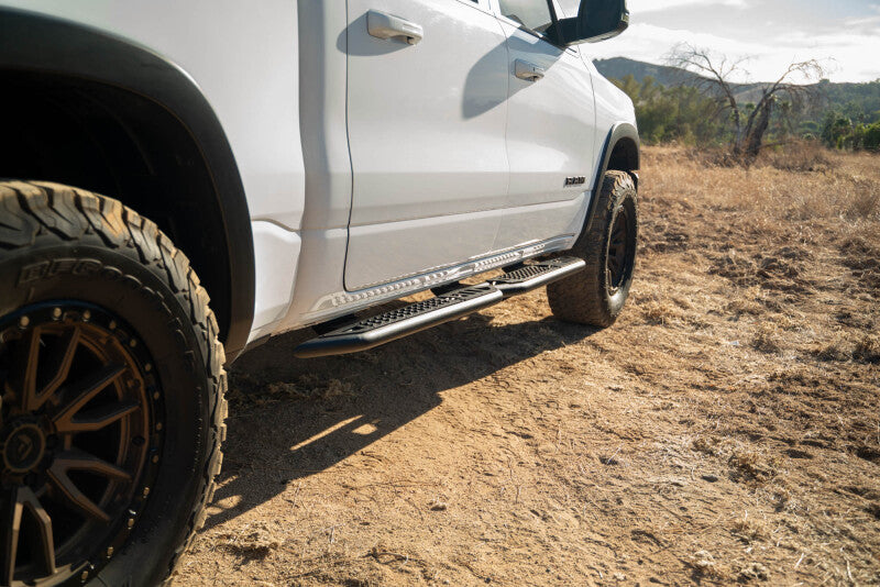 DV8 Offroad 19-25 RAM 1500 Crew Cab OE Plus Side Steps - Black Steel