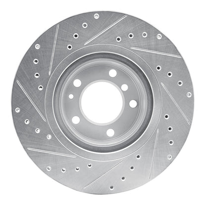 R1 Concepts R1 93-97 BMW 840CI Front Right Drilled & Slotted Silver Brake Rotor