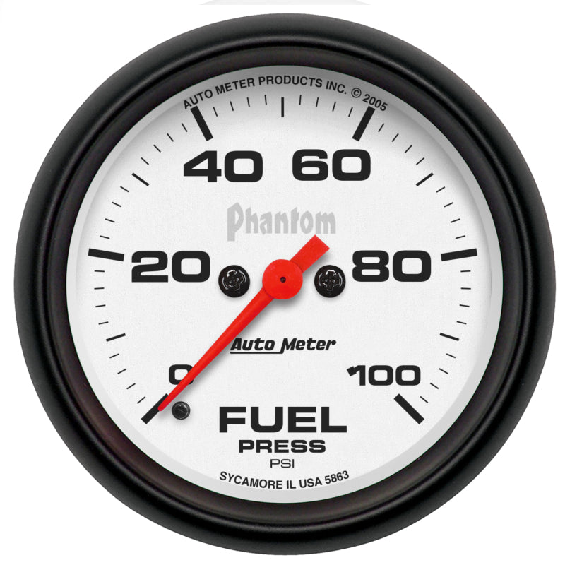 Autometer Phantom 2-5/8in 0-100 PSI Fuel Pressure Gauge