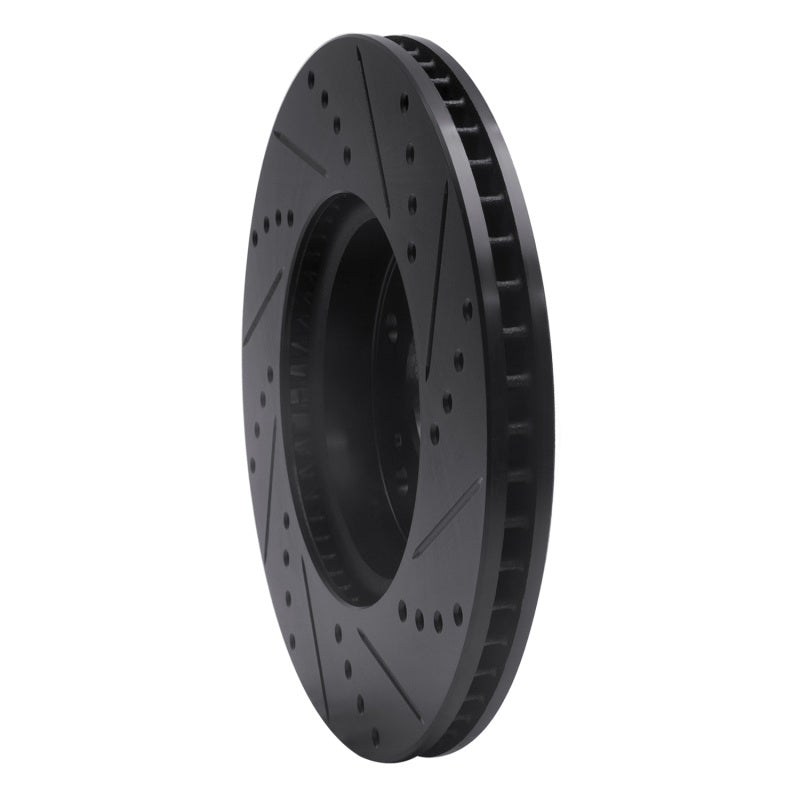 R1 Concepts R1 13-22 Honda Accord Coupe Front Left Drilled & Slotted Black Brake Rotor