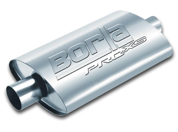 Borla Pro-XS 2inch, 2inch, 14inch x 9-1/2inch x 4inch Oval Cen/Cen w/o Notch Turbo Muffler