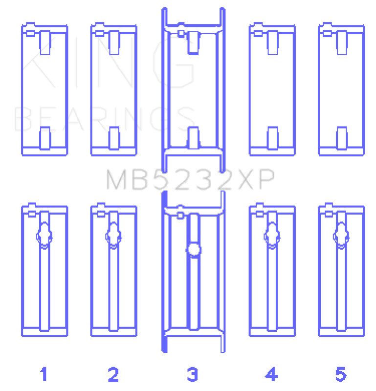 King Engine Bearings Nissan CA16DET/CA18DET/CA20ET (Size 0.25mm) Performance Main Bearing Set