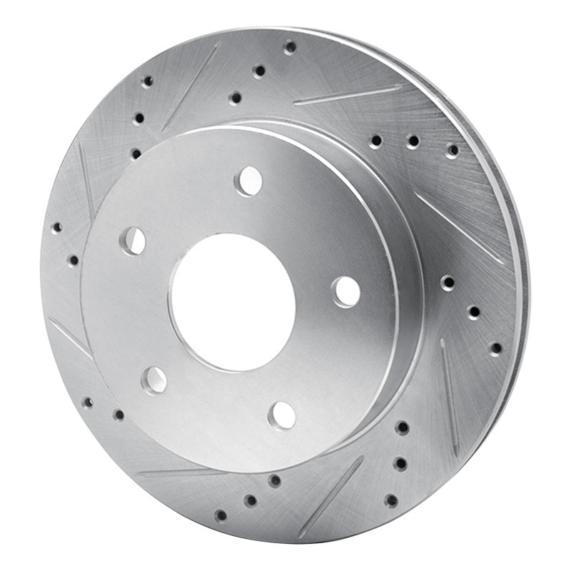 R1 Concepts R1 00-01 Dodge Ram 1500 Pickup Front Left Drilled & Slotted Silver Brake Rotor