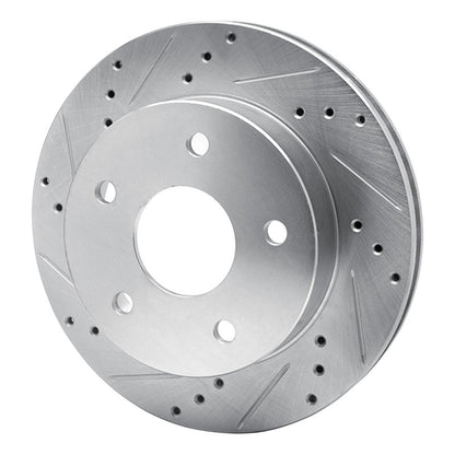 R1 Concepts R1 00-01 Dodge Ram 1500 Pickup Front Left Drilled & Slotted Silver Brake Rotor