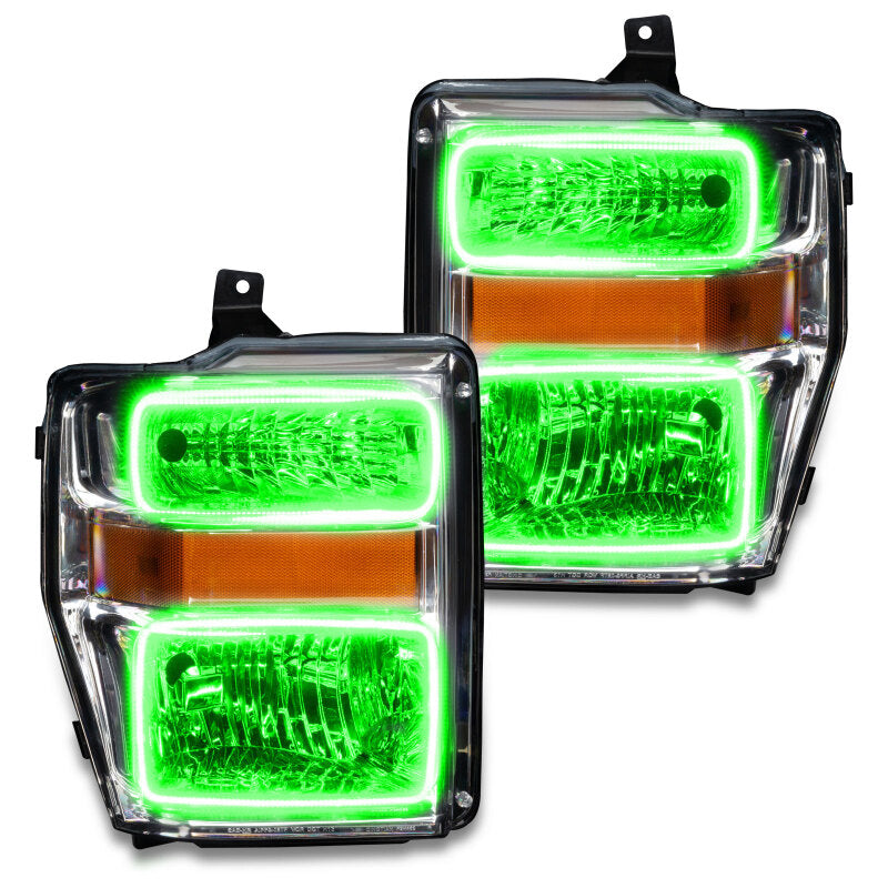 ORACLE Lighting Oracle 08-10 Ford F250 Pre-Assembled Halo Headlights - Chrome Housing - w/ 2.0 Controller