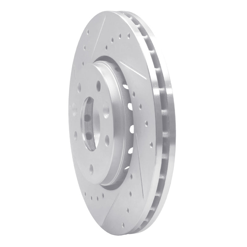 R1 Concepts R1 20-25 Nissan Kicks Front Left Drilled & Slotted Silver Brake Rotor