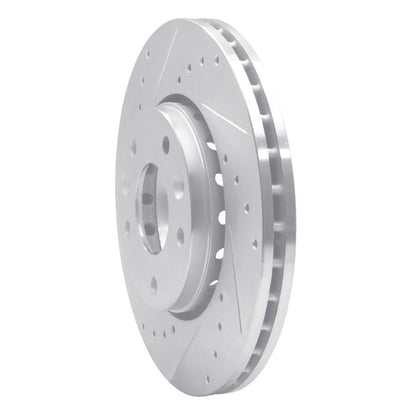 R1 Concepts R1 20-25 Nissan Kicks Front Left Drilled & Slotted Silver Brake Rotor