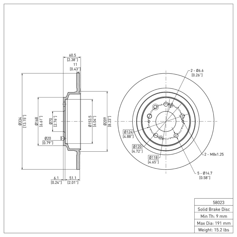 DFC 09-14 Acura TL Rear Brake Rotor