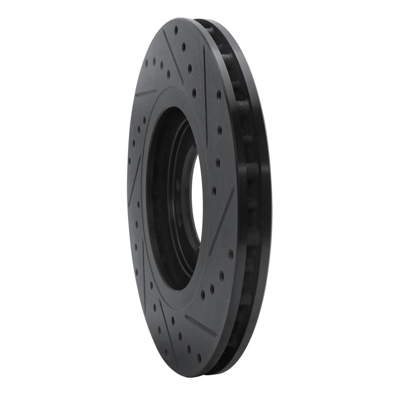 R1 Concepts R1 96-06 Hummer H1 Rear Left Front Left Drilled & Slotted Black Brake Rotor