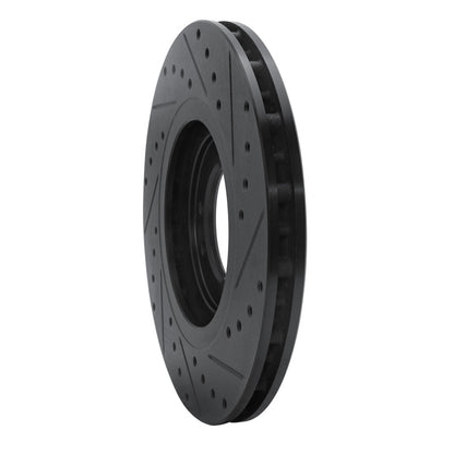 R1 Concepts R1 96-06 Hummer H1 Rear Left Front Left Drilled & Slotted Black Brake Rotor