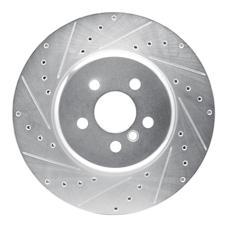 R1 Concepts R1 17-25 BMW 530E Front Left Drilled & Slotted Silver Brake Rotor