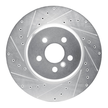 R1 Concepts R1 17-25 BMW 530E Front Left Drilled & Slotted Silver Brake Rotor