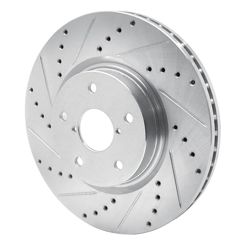 R1 Concepts R1 06-21 Subaru Legacy Front Left Drilled & Slotted Silver Brake Rotor