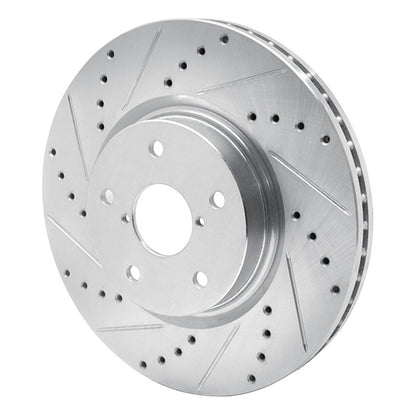 R1 Concepts R1 06-21 Subaru Legacy Front Left Drilled & Slotted Silver Brake Rotor