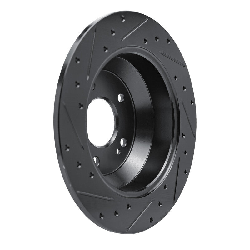 R1 Concepts R1 15-20 Kia Sorento Rear Right Drilled & Slotted Black Brake Rotor