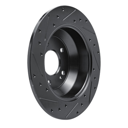 R1 Concepts R1 15-20 Kia Sorento Rear Right Drilled & Slotted Black Brake Rotor