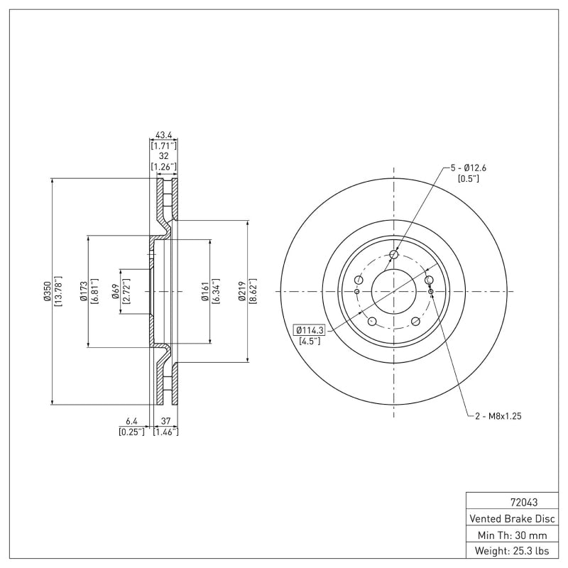 DFC 08-15 Mitsubishi Lancer Front Brake Rotor