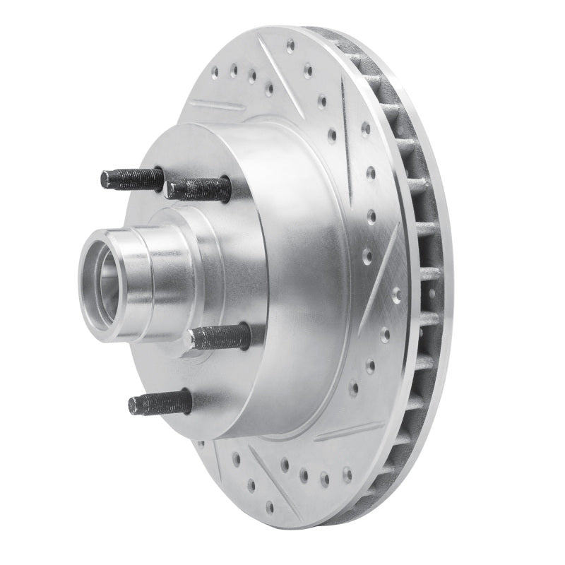 R1 Concepts R1 73-93 Ford E-100 Econoline Front Right Drilled & Slotted Silver Brake Rotor
