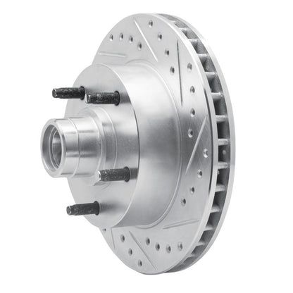 R1 Concepts R1 73-93 Ford E-100 Econoline Front Right Drilled & Slotted Silver Brake Rotor